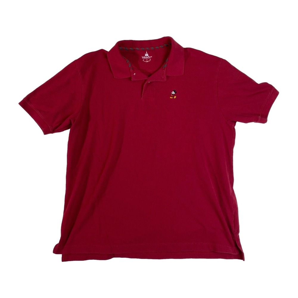 Disney Mickey Mouse Polo Large Red RN Xl 129855 Unisex